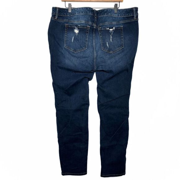 Torrid Distressed High Waist Dark Blue Jeans - Size 22 - Picture 2 of 8